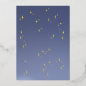 1歳の誕生日のフラットな感謝カード 箔招待状 (裏面)