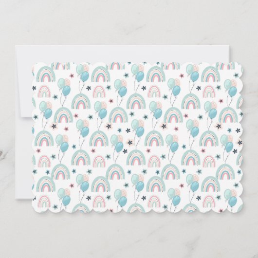 1歳の誕生日のフラットサンキューカード。 サンキューカード (裏面)