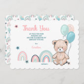 1歳の誕生日のフラットサンキューカード。 サンキューカード (正面/裏面)