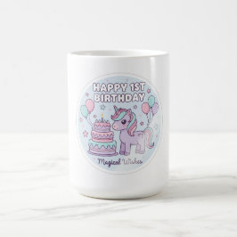 1歳の誕生日のユニコーンマグ コーヒーマグカップ