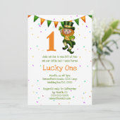 1歳の誕生日のレプレチョーン、幸運なクローバーアイルランド人 招待状 (スタンド正面)