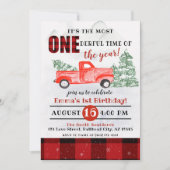 1歳の誕生日の中で最もONE-DERFULの時間である 招待状 (正面)