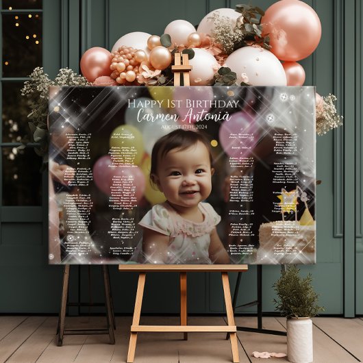 1歳の誕生日の写真の座席表1歳の誕生日 ポスター
