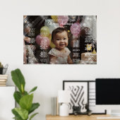 1歳の誕生日の写真の座席表1歳の誕生日 ポスター (ホームオフィス)