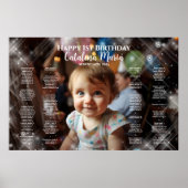 1歳の誕生日の写真の座席表1歳の誕生日 ポスター (正面)