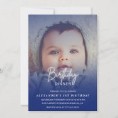 1歳の誕生日の招待誕生日ディナーフォトボーイ 招待状 (正面)