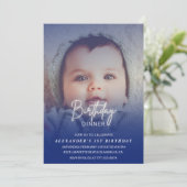 1歳の誕生日の招待誕生日ディナーフォトボーイ 招待状 (スタンド正面)