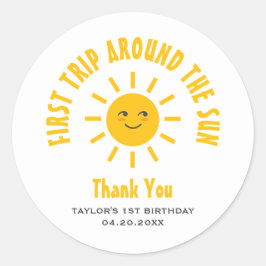 1歳の誕生日の最初の旅のまわりに行ザサンシャイン ラウンドシール