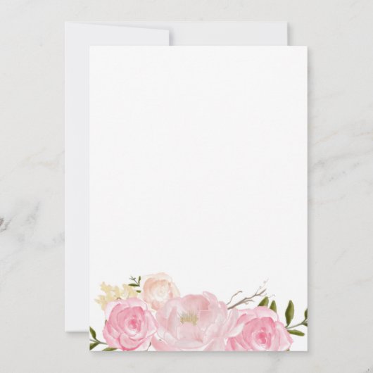 1歳の誕生日の最初の美しいフローラ招待状、 招待状 (裏面)