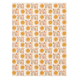 1歳の誕生日の水の色サンシャインと虹 テーブルクロス