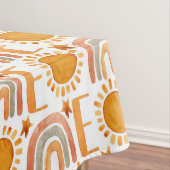 1歳の誕生日の水の色サンシャインと虹 テーブルクロス (インサイチュ)