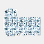 1歳の誕生日の水彩鯨模様 フェイバーボックス (折り畳みなし)