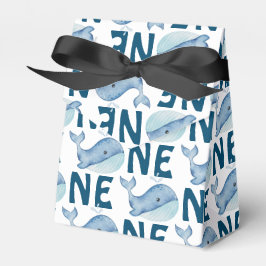 1歳の誕生日の水彩鯨模様 フェイバーボックス