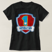 1歳の誕生日の男の子1歳パトロールドッグポーラバー Tシャツ (デザイン正面)