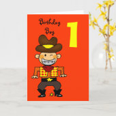 1歳の誕生日の男の子 カード (黄色い花)