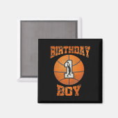 1歳の誕生日の衣装ボーイバスケットボール最初の1年Ol マグネット (正面/裏面)