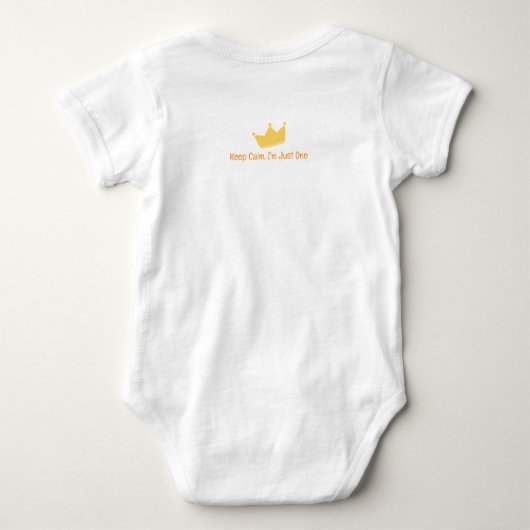 1歳の誕生日の赤ちゃん服のカスタム写真 ベビーボディスーツ (裏面)