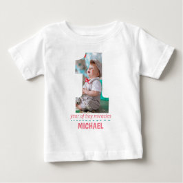 1歳の誕生日の赤ちゃん服のカスタム写真 ベビーTシャツ