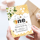 1歳の誕生日はミツバチと一緒にかわいく Bee One ビーチパーティー 招待状