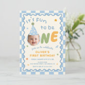 1歳の誕生日をお祝いしよう フォトボーイ 招待状 (スタンド正面)