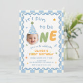 1歳の誕生日をお祝いしよう フォトボーイ 招待状 (スタンド正面)