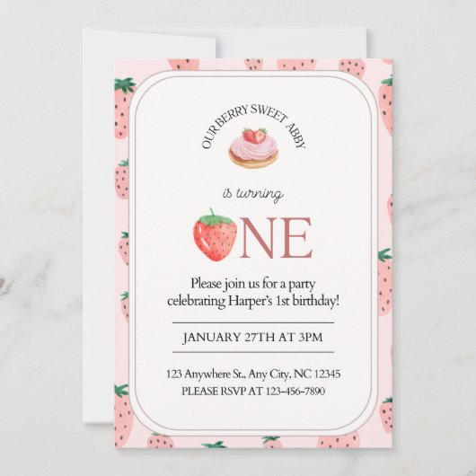 1歳の誕生日をお祝いしよう 招待状 (正面)