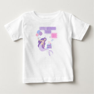 1歳の誕生日を祝う人魚のTシャツ ベビーTシャツ