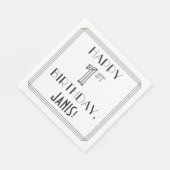 1歳の誕生日を祝う;アールデコスタイル;名前をカスタムする スタンダードランチョンナプキン (角)