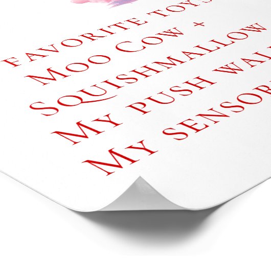 1歳の誕生日を記念して赤ちゃん女の子 ポスター (角)