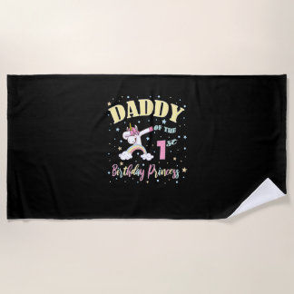 1歳の誕生日を迎えたお姫様のパパ - Daddy Of The 1st Birthday Princ ビーチタオル