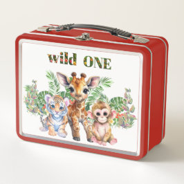 1歳の誕生日を迎えたトラ キリン 猿 Wild One メタルランチボックス