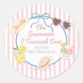1歳の誕生日を迎えた夏の思い出 ラウンドシール