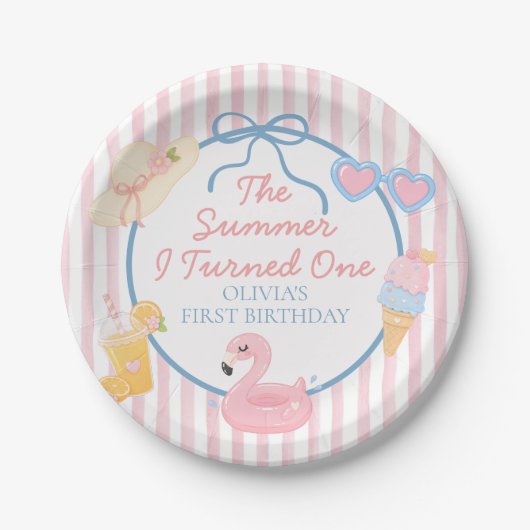 1歳の誕生日を迎えた夏 ペーパープレート (正面)