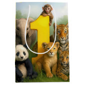 1歳の誕生日を迎えた野生動物の赤ちゃん ミディアムペーパーバッグ (正面)