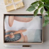 1歳の誕生日を迎えた飛行機の男の子の水色アップ遠くに 薄葉紙 (ギフト)