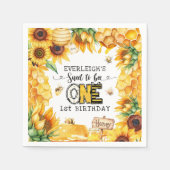 1歳の誕生日を迎えるなんて甘いフローラ スタンダードカクテルナプキン (正面)