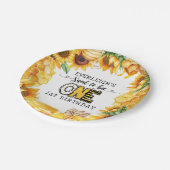 1歳の誕生日を迎えるなんて甘いフローラ ペーパープレート (アングル)