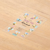 1歳の誕生日を迎えるのはおもしろいだ アクリル招待状 (レイダウン)