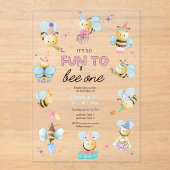 1歳の誕生日を迎えるのはおもしろいだ アクリル招待状 (正面)