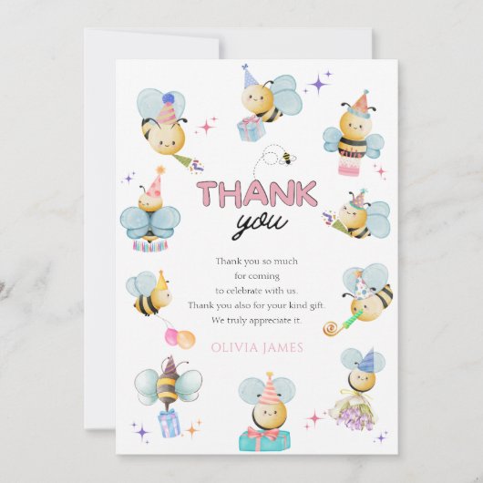 1歳の誕生日を迎えるのはおもしろいだ サンキューカード (正面)