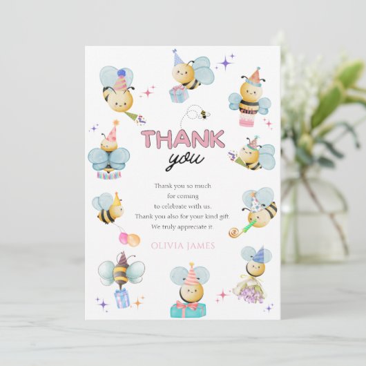 1歳の誕生日を迎えるのはおもしろいだ サンキューカード (スタンド正面)