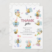 1歳の誕生日を迎えるのはおもしろいだ サンキューカード (正面/裏面)