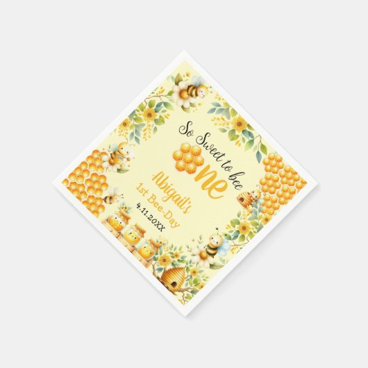 1歳の誕生日を迎えるのはとても甘い スタンダードカクテルナプキン (角)