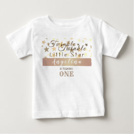 1歳の誕生日を迎える女の赤ちゃんトゥインクルスター ベビーTシャツ