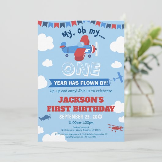 1歳の誕生日を迎える飛行機1年がスカイクラウドを飛ぶ 招待状 (スタンド正面)