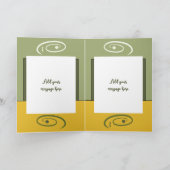 1歳の誕生日を追加name boy cute animal green カード (内部)