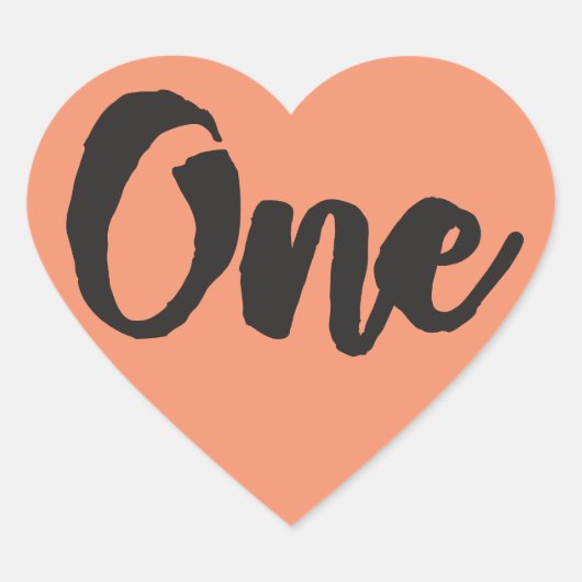 1歳の誕生日アート最初の誕生日1歳 ハートシール (正面)