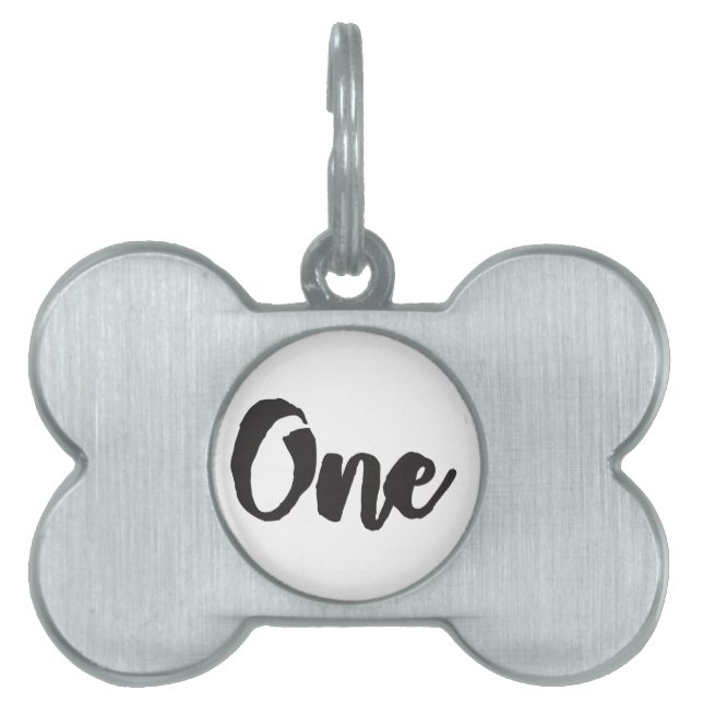1歳の誕生日アート最初の誕生日1歳 ペットネームタグ (正面)
