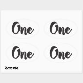 1歳の誕生日アート最初の誕生日1歳 楕円形シール (シート)