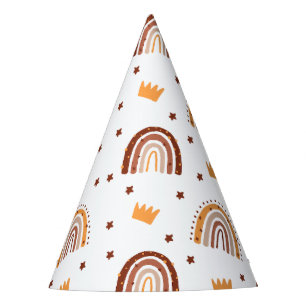 1歳の誕生日オネダーフルテラコッタレインボー パーティーハット